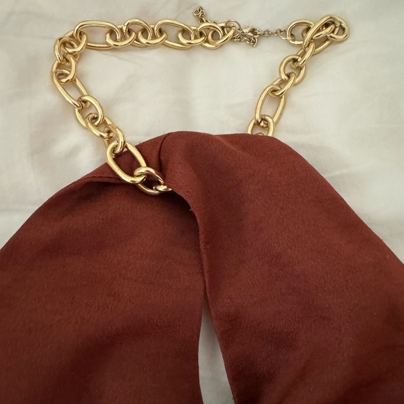 Meshki Esta Chain Halter Twist Crop - Chocolate - Picture 7 of 7